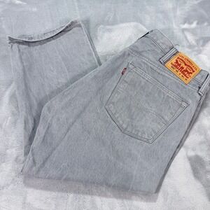 Levis 501 Original Fit Grey Denim Jeans Mens 40x24 Straight Leg Button Fly XX